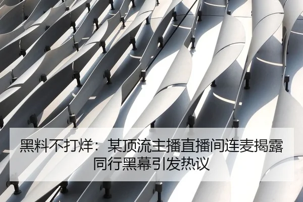 黑料不打烊：某顶流主播直播间连麦揭露同行黑幕引发热议